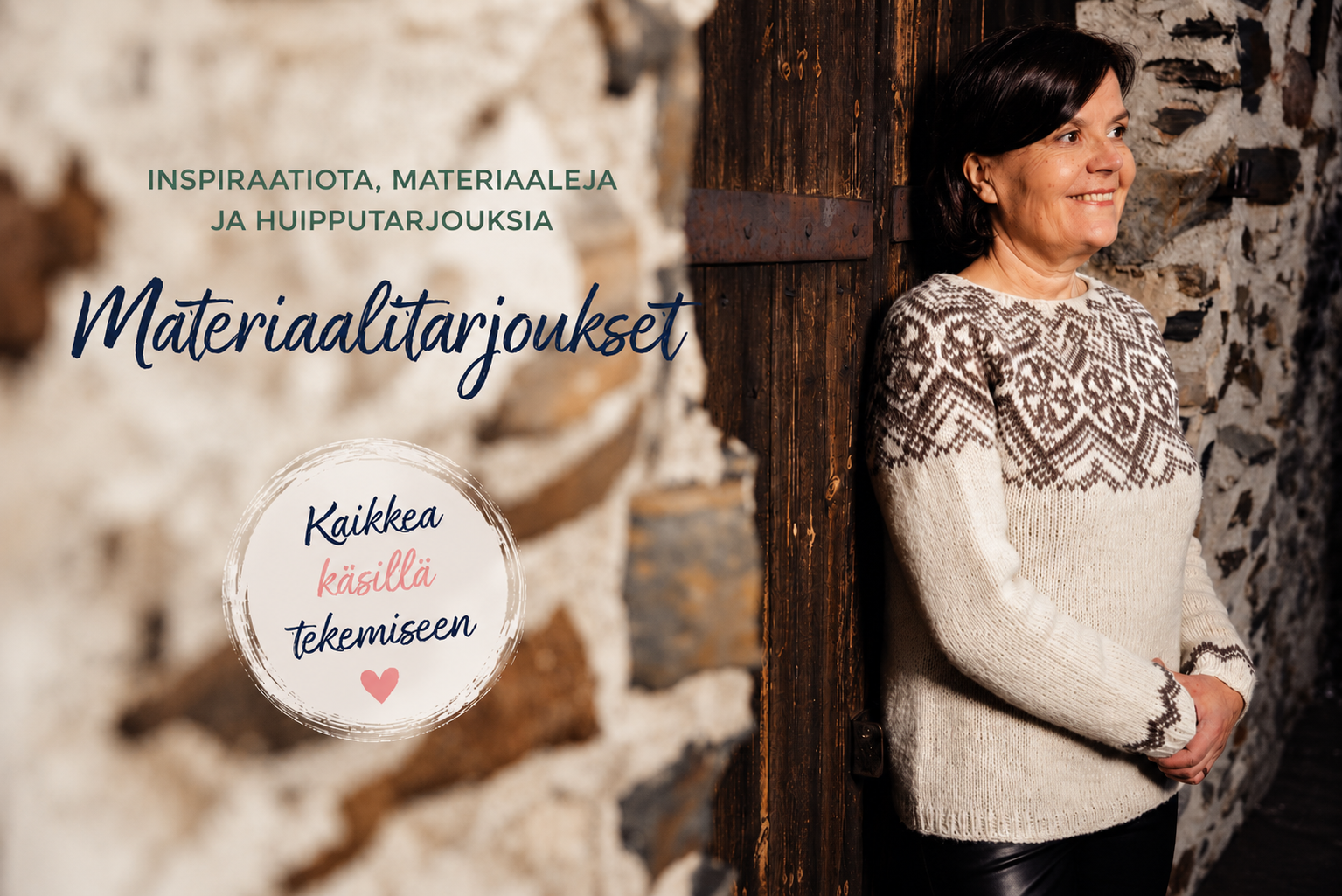 materiaalitarjoukset, kuvassa linnanneitoneule